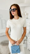 Madison Textured Top - Ivory-110 Short Sleeve Tops-Cielo-Coastal Bloom Boutique, find the trendiest versions of the popular styles and looks Located in Indialantic, FL