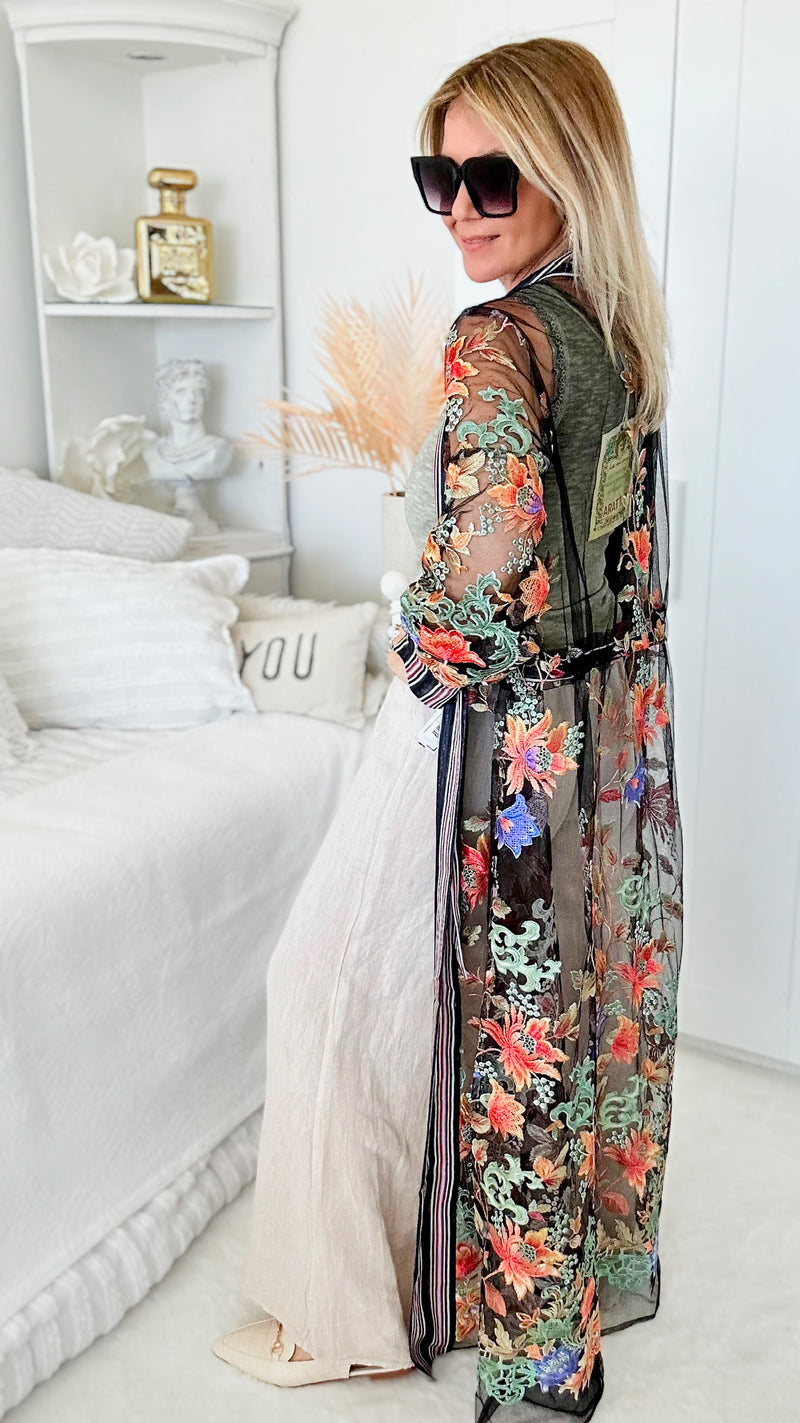 Breathtaking Embroidered Kimono-150 Cardigans/Layers-Aratta-Coastal Bloom Boutique, find the trendiest versions of the popular styles and looks Located in Indialantic, FL