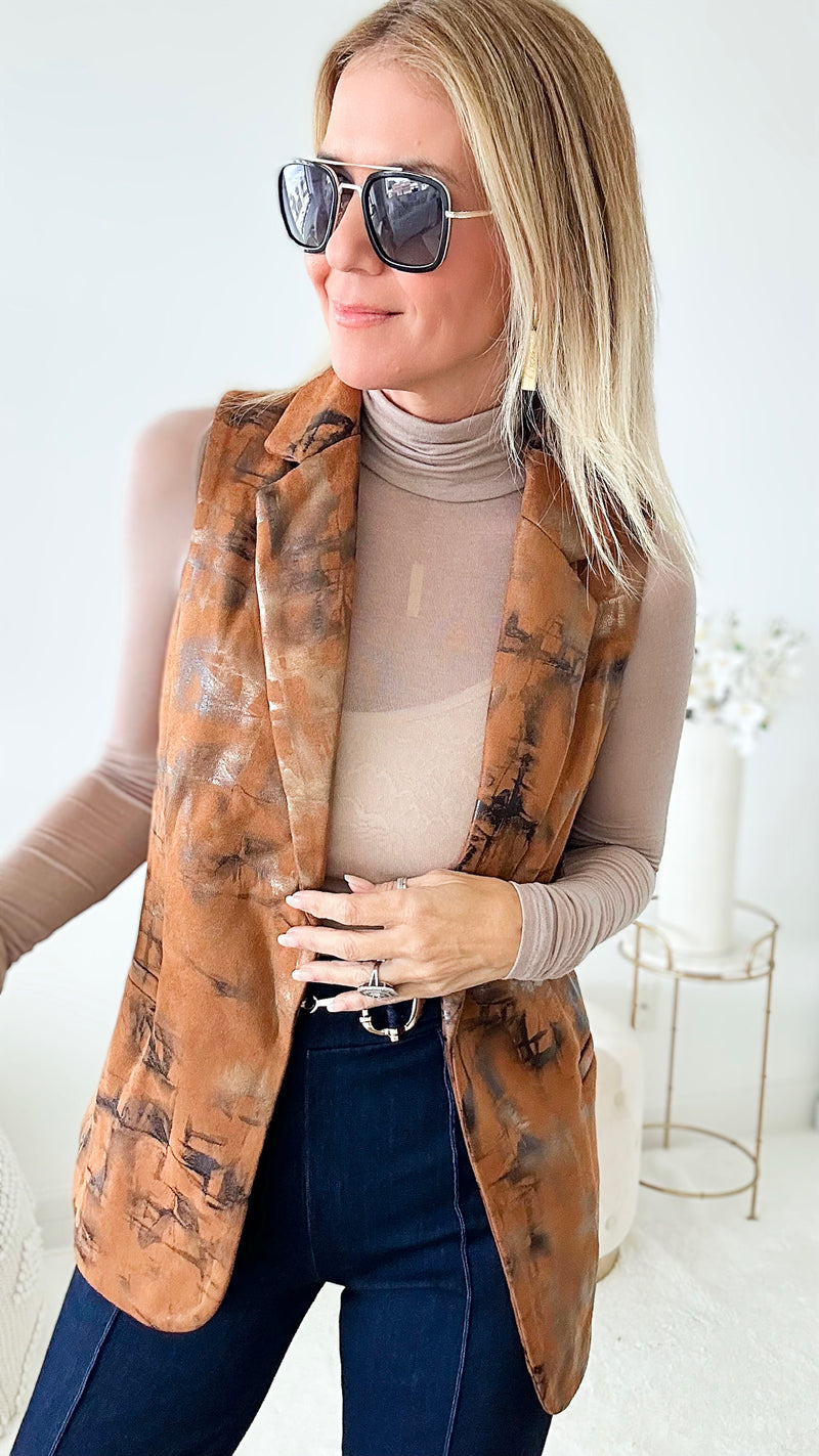 Suede Texture Brush Pattern Vest-HIGH MJ-Coastal Bloom Boutique, find the trendiest versions of the popular styles and looks Located in Indialantic, FL