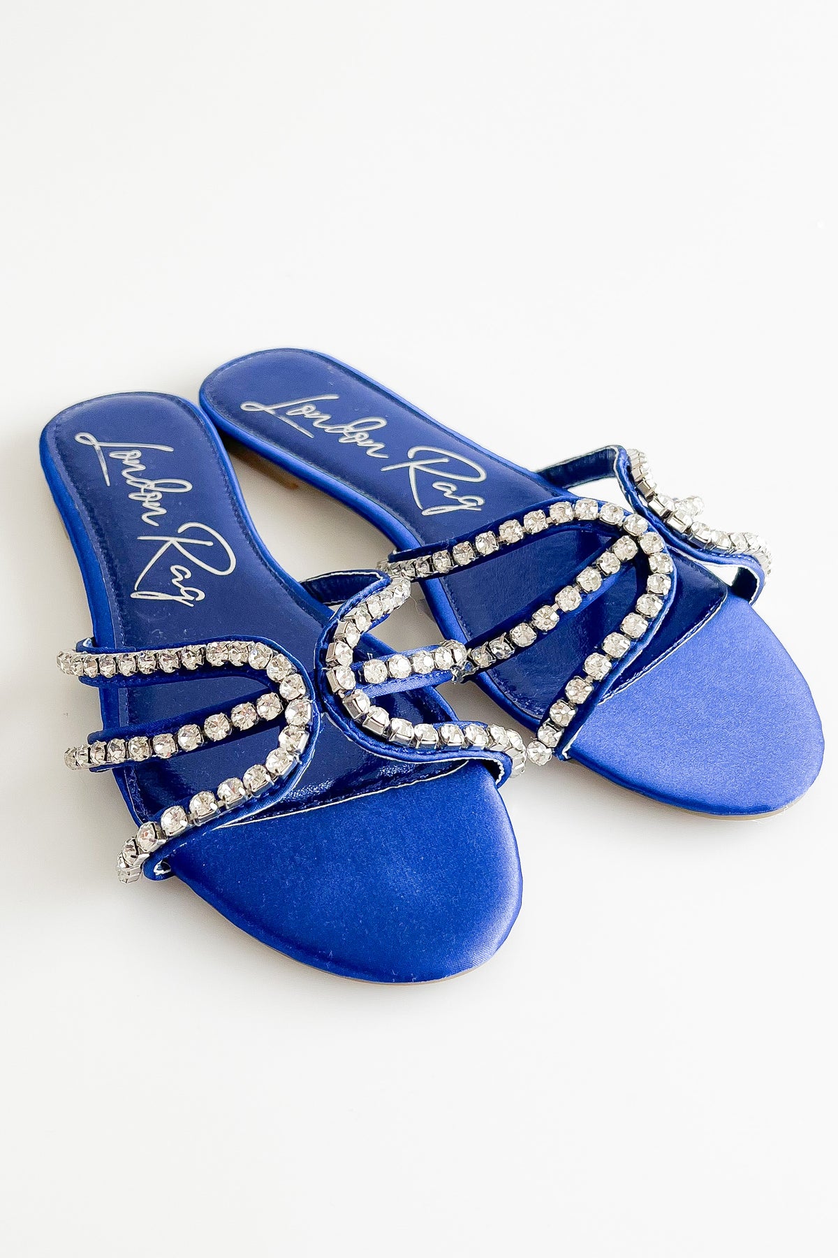 Diamond Strap Flat Sandals - Blue-250 Shoes-RagCompany-Coastal Bloom Boutique, find the trendiest versions of the popular styles and looks Located in Indialantic, FL