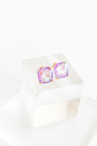 Cushion Stone Stud Evening Earrings - Purple-230 Jewelry-NYW-Coastal Bloom Boutique, find the trendiest versions of the popular styles and looks Located in Indialantic, FL