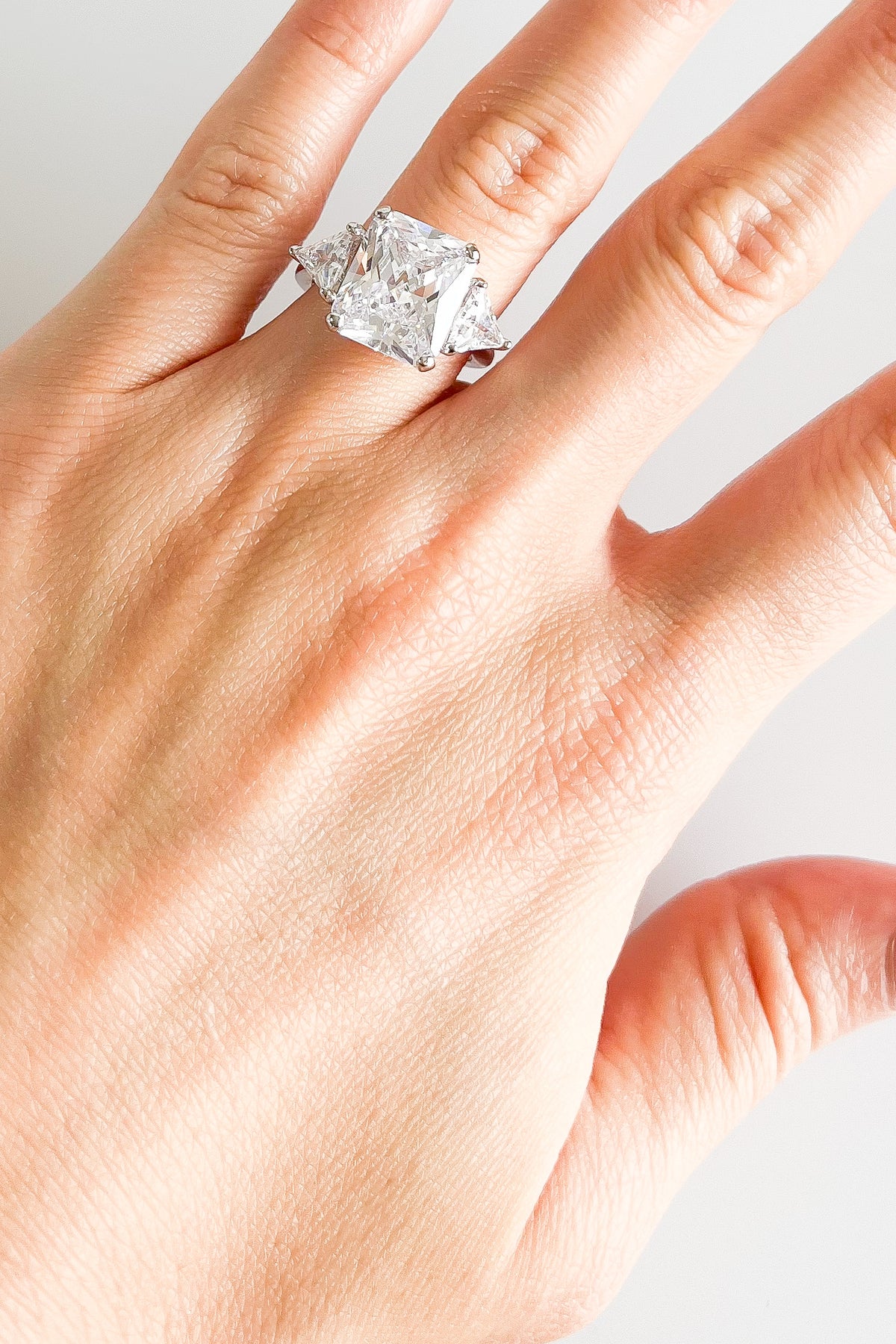 Sterling Silver Triple Clear Stone Ring-230 Jewelry-NYC-Coastal Bloom Boutique, find the trendiest versions of the popular styles and looks Located in Indialantic, FL