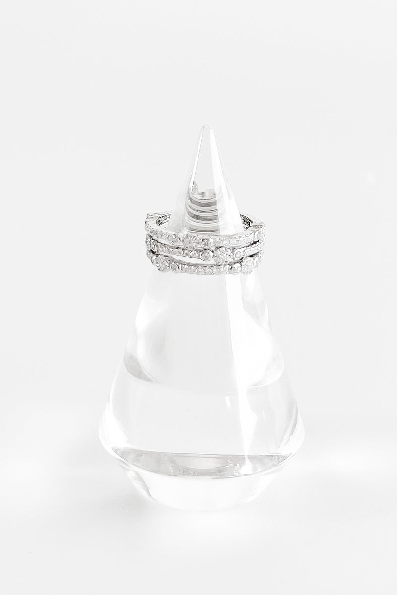 Sterling Silver Triple CZ Station Band Ring-230 Jewelry-NYC-Coastal Bloom Boutique, find the trendiest versions of the popular styles and looks Located in Indialantic, FL