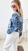 Genie Chains Denim Jacket-160 Jackets-Boom Boom Jeans-Coastal Bloom Boutique, find the trendiest versions of the popular styles and looks Located in Indialantic, FL
