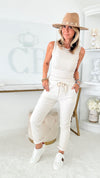 Love Endures Italian Jogger - Cream-180 Joggers-Germany-Coastal Bloom Boutique, find the trendiest versions of the popular styles and looks Located in Indialantic, FL