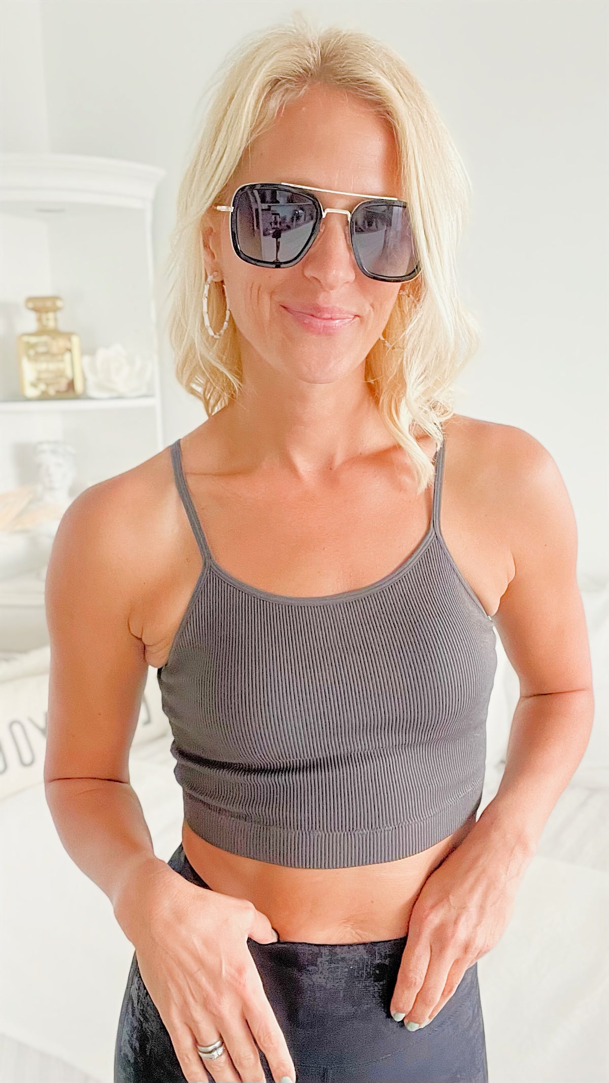 Ubique Cropped Cami - Ash Grey-220 Intimates-Zenana-Coastal Bloom Boutique, find the trendiest versions of the popular styles and looks Located in Indialantic, FL