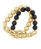 Chain & Ball Bracelets - Black-230 Jewelry-Golden Stella-Coastal Bloom Boutique, find the trendiest versions of the popular styles and looks Located in Indialantic, FL