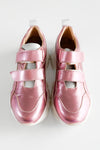Genuine Leather CB Exclusive Velcro Sneakers - Metal Pink/Silver-250 Shoes-PMK Shoes-Coastal Bloom Boutique, find the trendiest versions of the popular styles and looks Located in Indialantic, FL