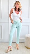 Love Endures Italian Jogger - Mint-180 Joggers-Germany-Coastal Bloom Boutique, find the trendiest versions of the popular styles and looks Located in Indialantic, FL