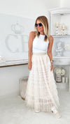 Stella Tiered Tulle Skirt - Cream-170 Bottoms-Taba Stitch-Coastal Bloom Boutique, find the trendiest versions of the popular styles and looks Located in Indialantic, FL