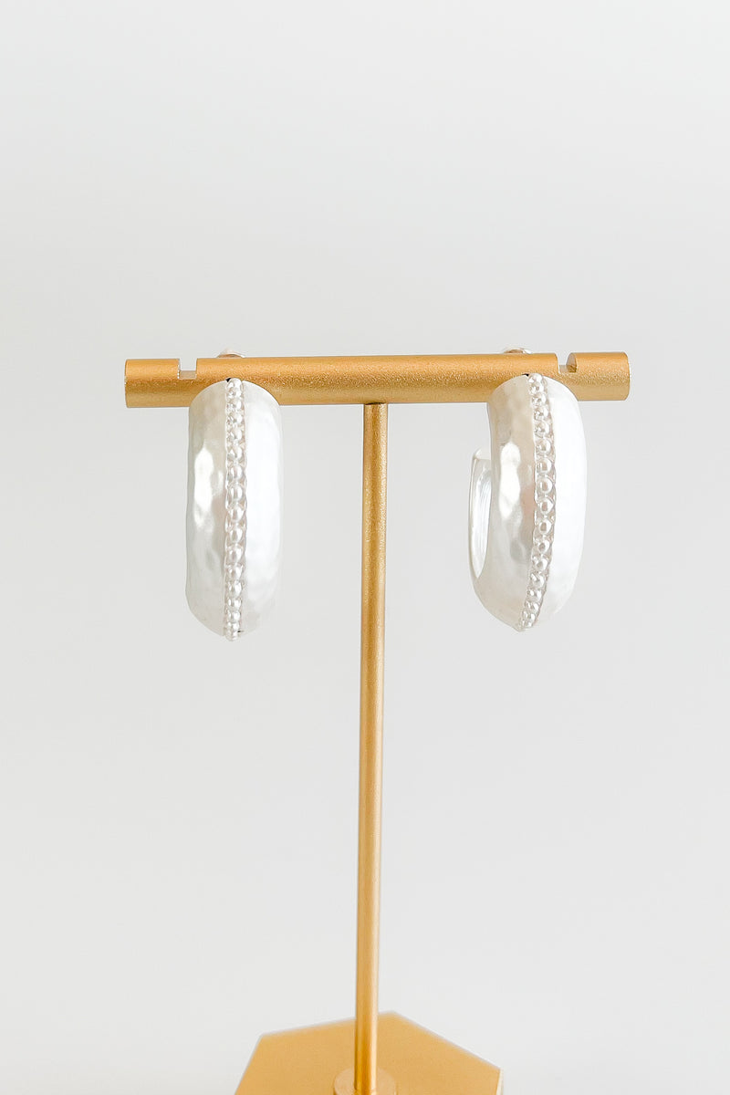 Matte Hammered Studded Hoop Earrings-230 Jewelry-Golden Stella-Coastal Bloom Boutique, find the trendiest versions of the popular styles and looks Located in Indialantic, FL