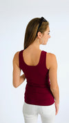 Crazy Beautiful V & Scoop Neck Braless Tank - Burgundy-220 Intimates-Elietian-Coastal Bloom Boutique, find the trendiest versions of the popular styles and looks Located in Indialantic, FL