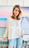 Star Lightweight Knit Sweater - Beige-140 Sweaters-Miracle-Coastal Bloom Boutique, find the trendiest versions of the popular styles and looks Located in Indialantic, FL