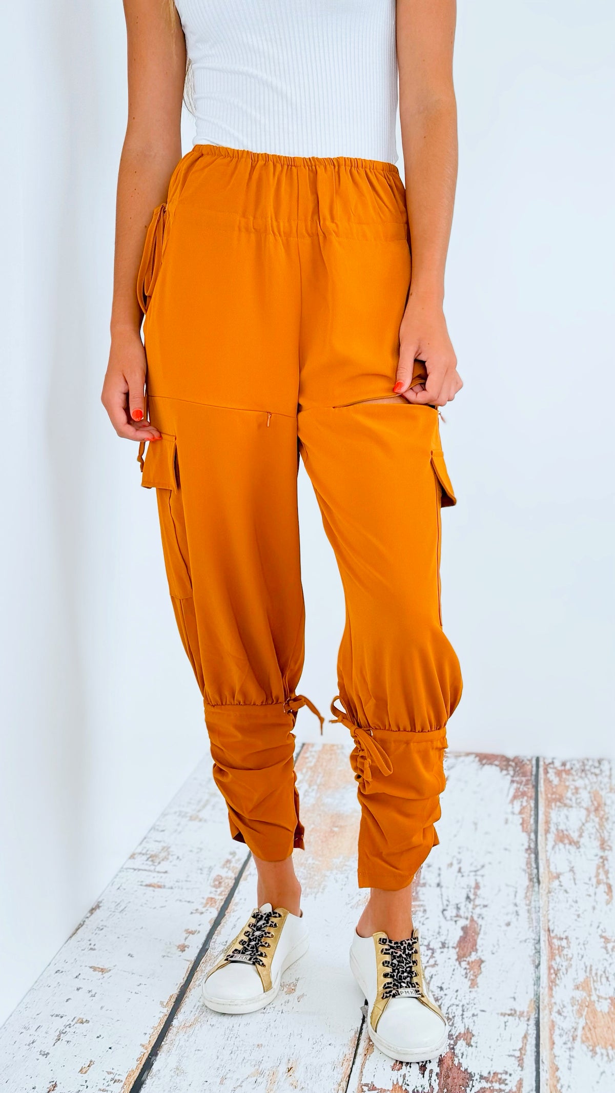 Cutting Edge Ruched Sweatpants - Mustard-170 Bottoms-rivir-Coastal Bloom Boutique, find the trendiest versions of the popular styles and looks Located in Indialantic, FL