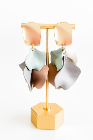 Dangle Petal Earrings - Neutral Colorful-230 Jewelry-NYW-Coastal Bloom Boutique, find the trendiest versions of the popular styles and looks Located in Indialantic, FL