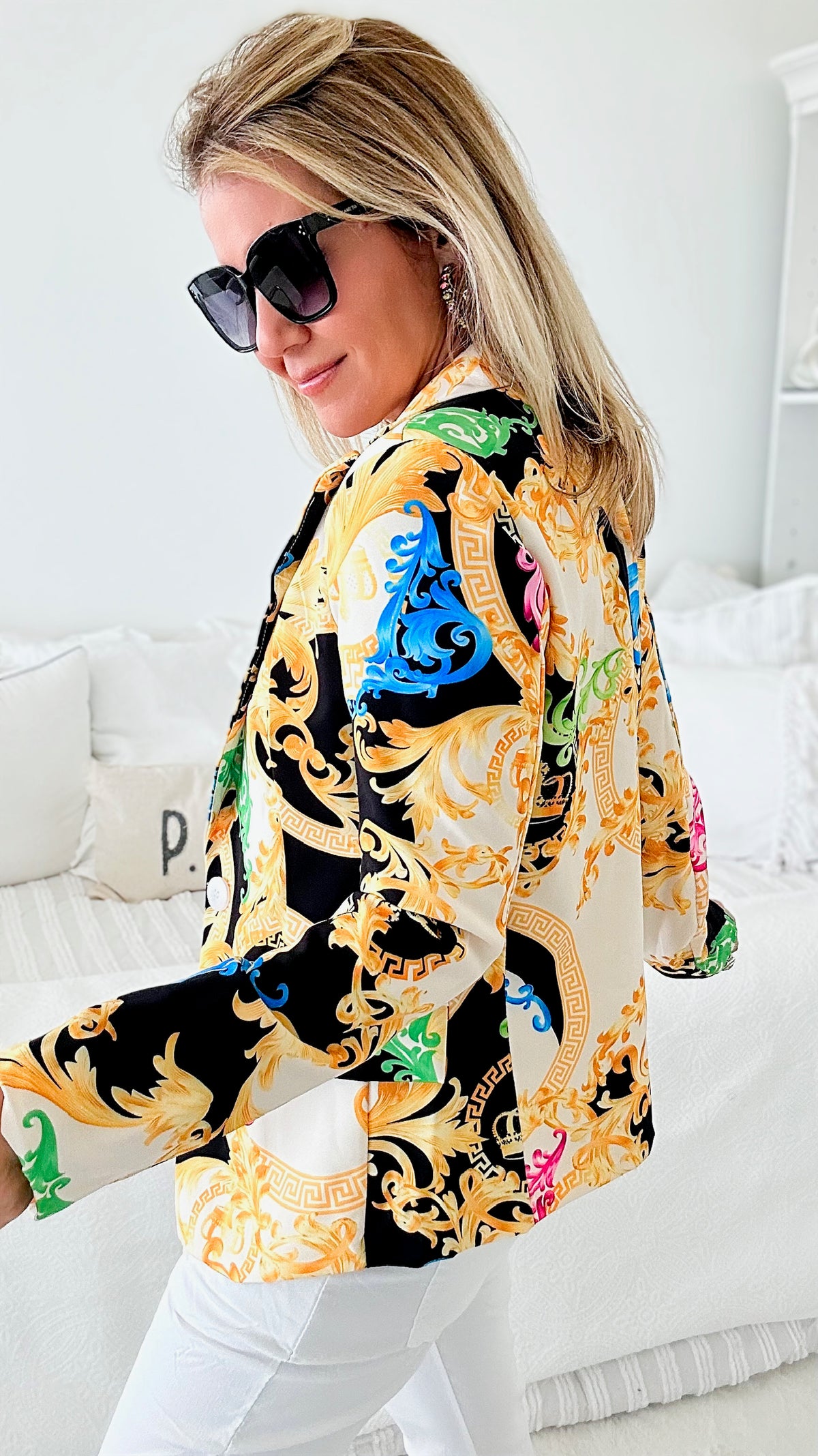 Baroque Italian Blazer-160 Jackets-Venti6 Outlet-Coastal Bloom Boutique, find the trendiest versions of the popular styles and looks Located in Indialantic, FL