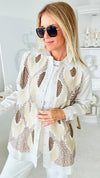 Leaf Embroidered Button Up Top-130 Long Sleeve Tops-TOUCHE PRIVE-Coastal Bloom Boutique, find the trendiest versions of the popular styles and looks Located in Indialantic, FL