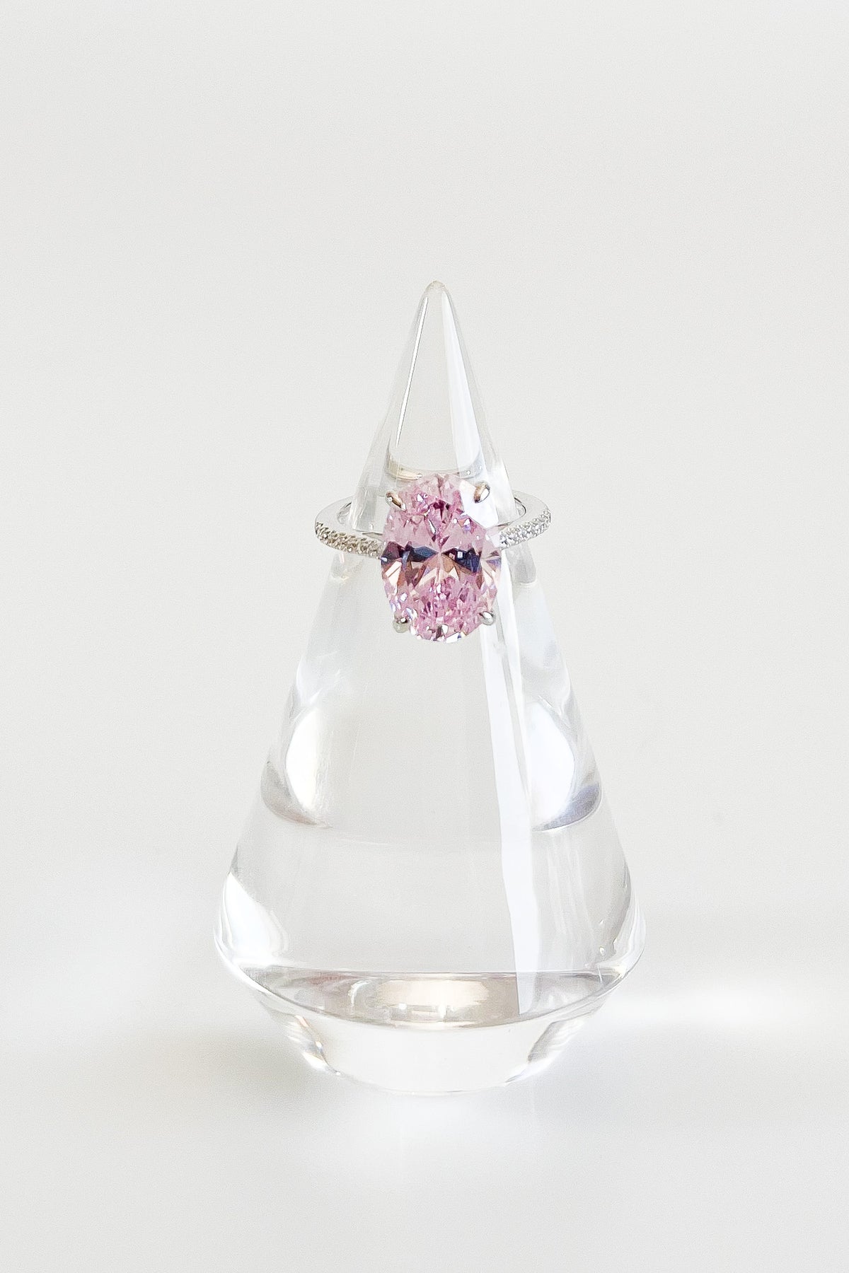 Sterling Silver Light Pink Oval Ring - Silver-230 Jewelry-NYC-Coastal Bloom Boutique, find the trendiest versions of the popular styles and looks Located in Indialantic, FL