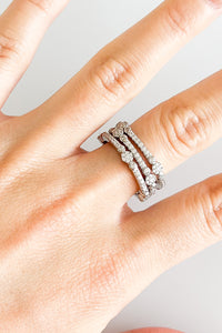 Sterling Silver Triple CZ Station Band Ring-230 Jewelry-NYC-Coastal Bloom Boutique, find the trendiest versions of the popular styles and looks Located in Indialantic, FL