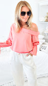 Belle Isle Top - Light Coral-130 Long Sleeve Tops-MAZIK-Coastal Bloom Boutique, find the trendiest versions of the popular styles and looks Located in Indialantic, FL
