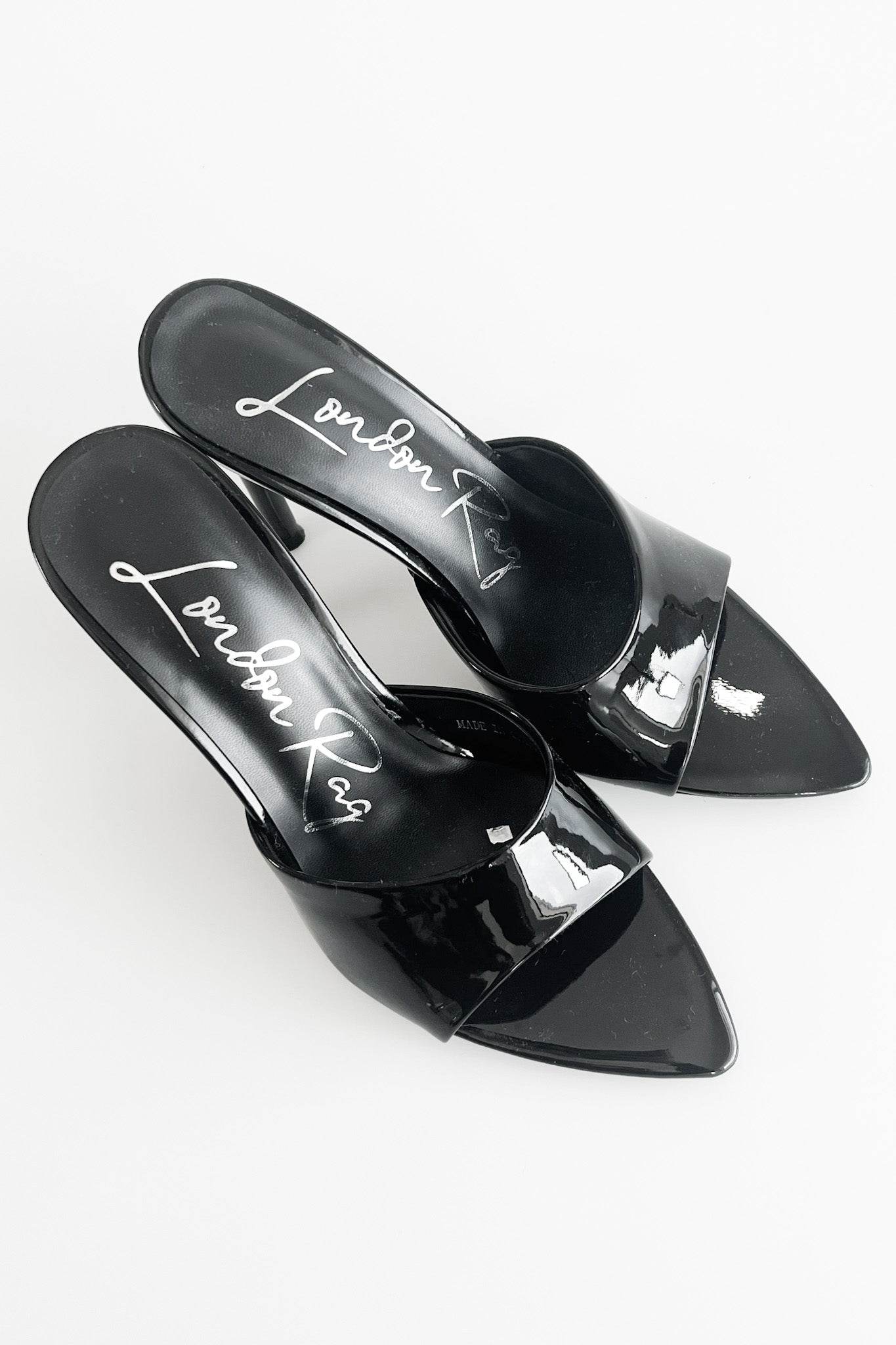 Shiny Pointed High Heel Sandal - Black-250 Shoes-RagCompany-Coastal Bloom Boutique, find the trendiest versions of the popular styles and looks Located in Indialantic, FL