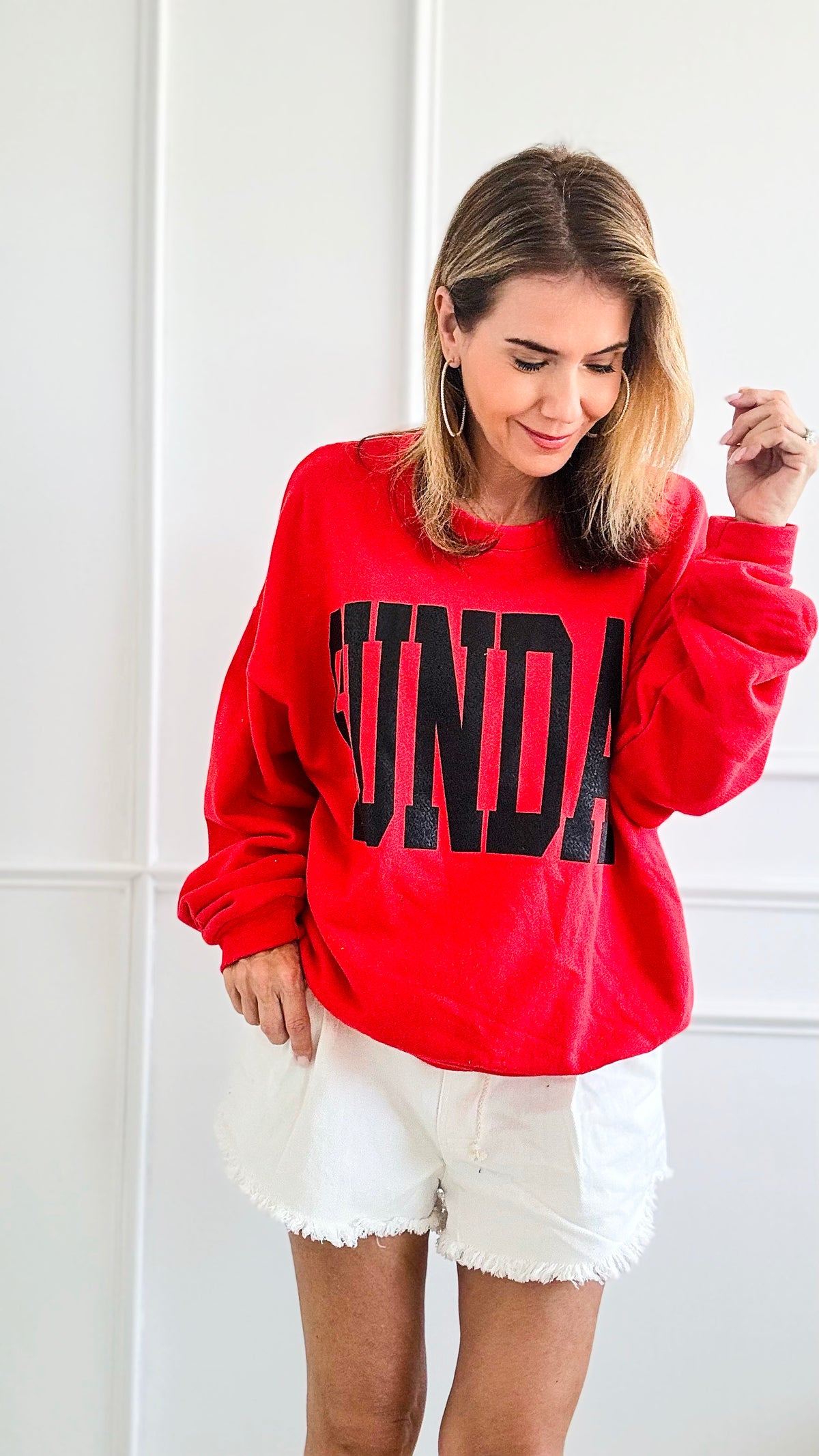 Cozy Sunday Graphic Sweatshirt-130 Long Sleeve Tops-BucketList-Coastal Bloom Boutique, find the trendiest versions of the popular styles and looks Located in Indialantic, FL