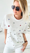 Las Vegas Tee - White-110 Short Sleeve Tops-LA' ROS-Coastal Bloom Boutique, find the trendiest versions of the popular styles and looks Located in Indialantic, FL