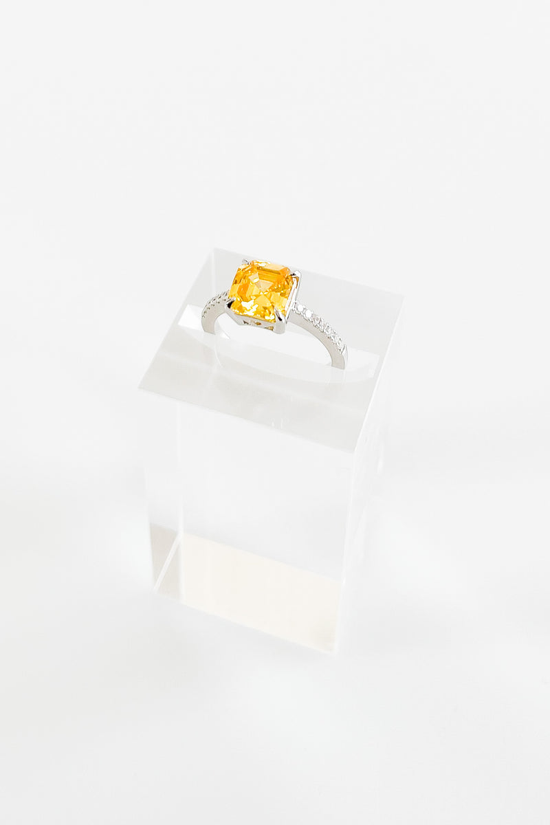 Sterling Silver Canary Princes CZ Ring-230 Jewelry-NYC-Coastal Bloom Boutique, find the trendiest versions of the popular styles and looks Located in Indialantic, FL