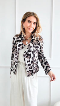Wild Print Jacket-160 Jackets-Rousseau-Coastal Bloom Boutique, find the trendiest versions of the popular styles and looks Located in Indialantic, FL