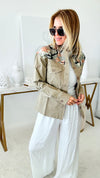 Camo Vintage Army Jacket-160 Jackets-MAZIK-Coastal Bloom Boutique, find the trendiest versions of the popular styles and looks Located in Indialantic, FL
