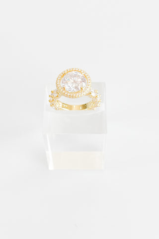 Sterling Silver Mega Stone CZ Halo Ring-230 Jewelry-Italian Ice/NYC-Coastal Bloom Boutique, find the trendiest versions of the popular styles and looks Located in Indialantic, FL