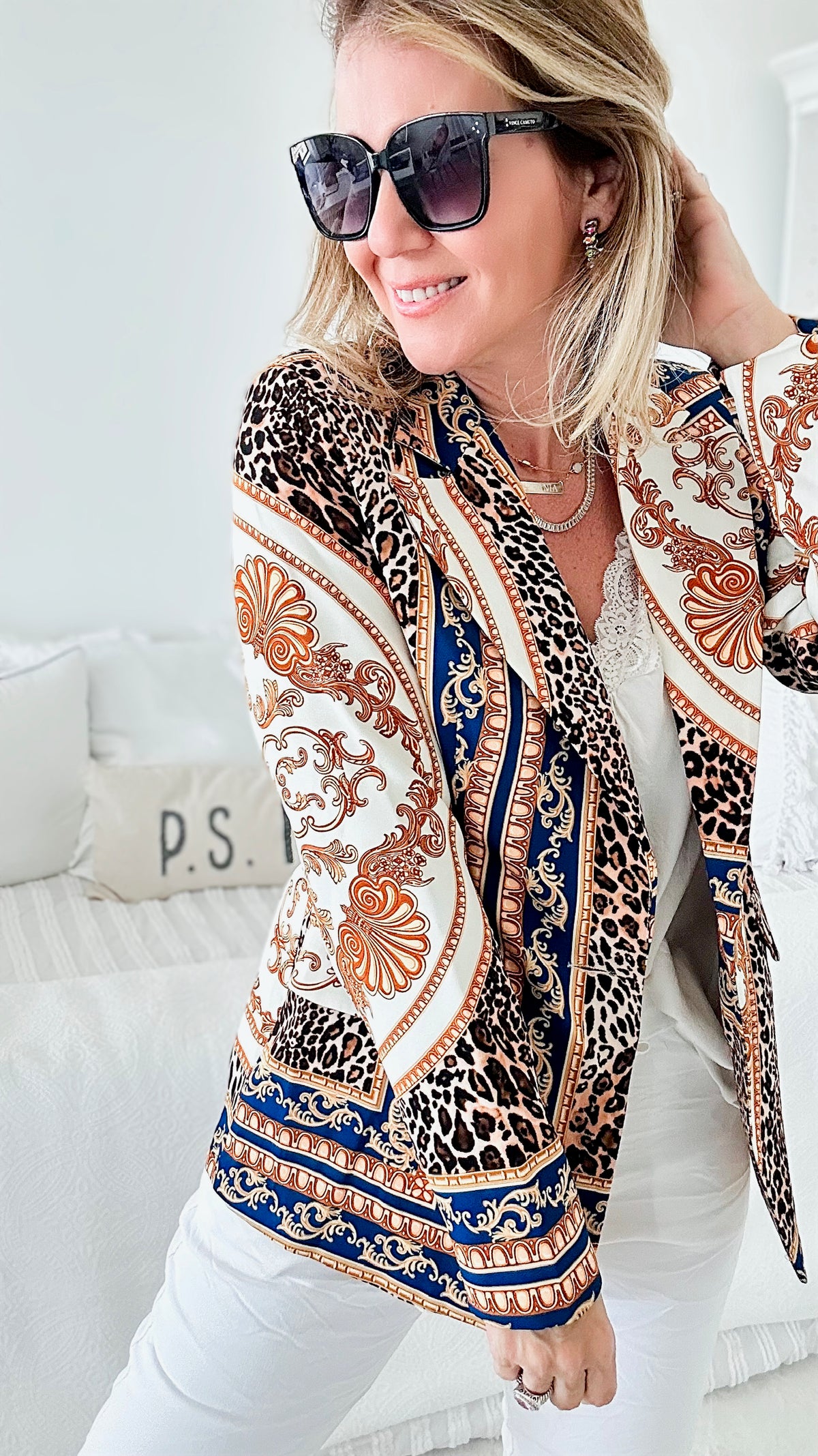 Versailles Italian Blazer-160 Jackets-Venti6 Outlet-Coastal Bloom Boutique, find the trendiest versions of the popular styles and looks Located in Indialantic, FL