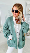 Sugar High Italian Cardigan - Sage-150 Cardigans/Layers-Germany-Coastal Bloom Boutique, find the trendiest versions of the popular styles and looks Located in Indialantic, FL