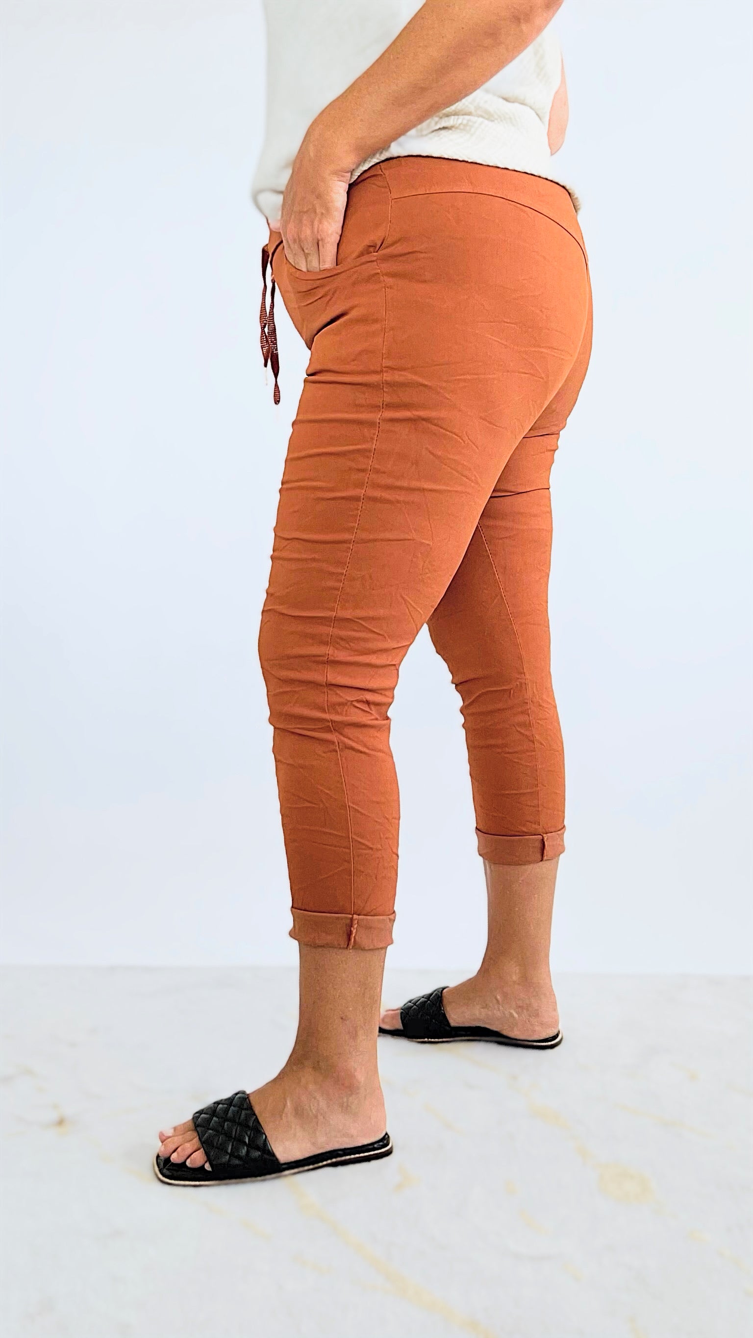 Curvy Love Endures Italian Jogger - Tobacco-180 Joggers-Yolly-Coastal Bloom Boutique, find the trendiest versions of the popular styles and looks Located in Indialantic, FL