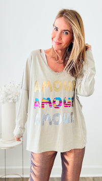 Amour Elegance Italian Sweater - Taupe-140 Sweaters-Italianissimo-Coastal Bloom Boutique, find the trendiest versions of the popular styles and looks Located in Indialantic, FL