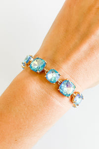 Cushion Stone Bracelet - Blue-230 Jewelry-NYW-Coastal Bloom Boutique, find the trendiest versions of the popular styles and looks Located in Indialantic, FL