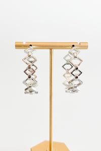 Geometric Link Hoop Earring-230 Jewelry-ICCO ACCESSORIES-Coastal Bloom Boutique, find the trendiest versions of the popular styles and looks Located in Indialantic, FL