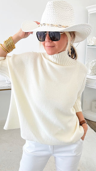 Break Free Italian Sweater Top - Ivory-140 Sweaters-Italianissimo-Coastal Bloom Boutique, find the trendiest versions of the popular styles and looks Located in Indialantic, FL