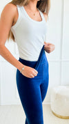 Walk The Walk Leggings - Electric Blue-170 Bottoms-Chatoyant-Coastal Bloom Boutique, find the trendiest versions of the popular styles and looks Located in Indialantic, FL