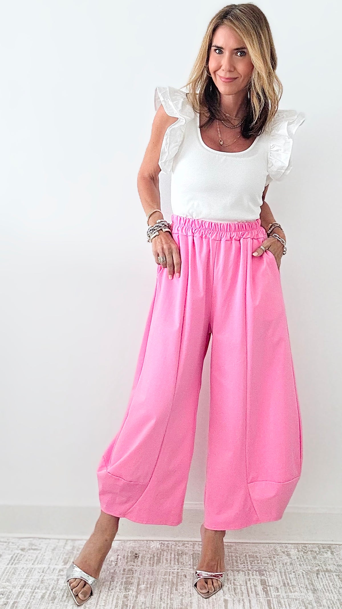 La Spezia Scuba Italian Pant - Pink-pants-Germany-Coastal Bloom Boutique, find the trendiest versions of the popular styles and looks Located in Indialantic, FL