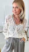 Romantic Lace Blouse-130 Long Sleeve Tops-MAZIK-Coastal Bloom Boutique, find the trendiest versions of the popular styles and looks Located in Indialantic, FL