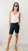 Love Endures Italian Shorts - Charcoal-180 Joggers-Italianissimo-Coastal Bloom Boutique, find the trendiest versions of the popular styles and looks Located in Indialantic, FL