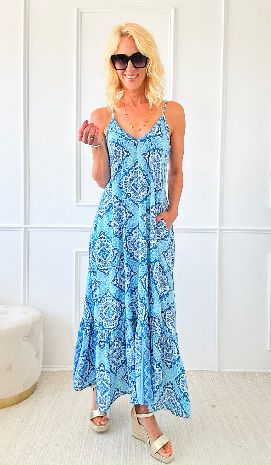 Rivera Printed Maxi Dress-200 Dresses/Jumpsuits/Rompers-Fashion Fuse-Coastal Bloom Boutique, find the trendiest versions of the popular styles and looks Located in Indialantic, FL
