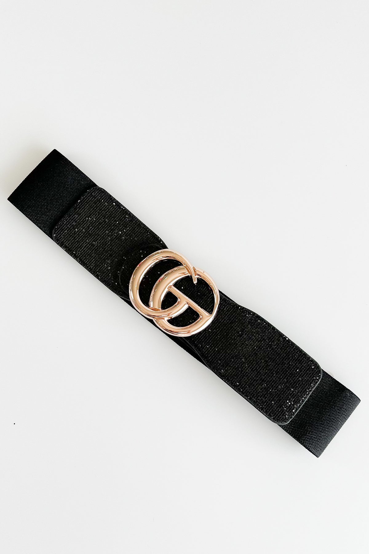 Glitter Elastic Belt - Black-260 Other Accessories-Bag Boutique-Coastal Bloom Boutique, find the trendiest versions of the popular styles and looks Located in Indialantic, FL