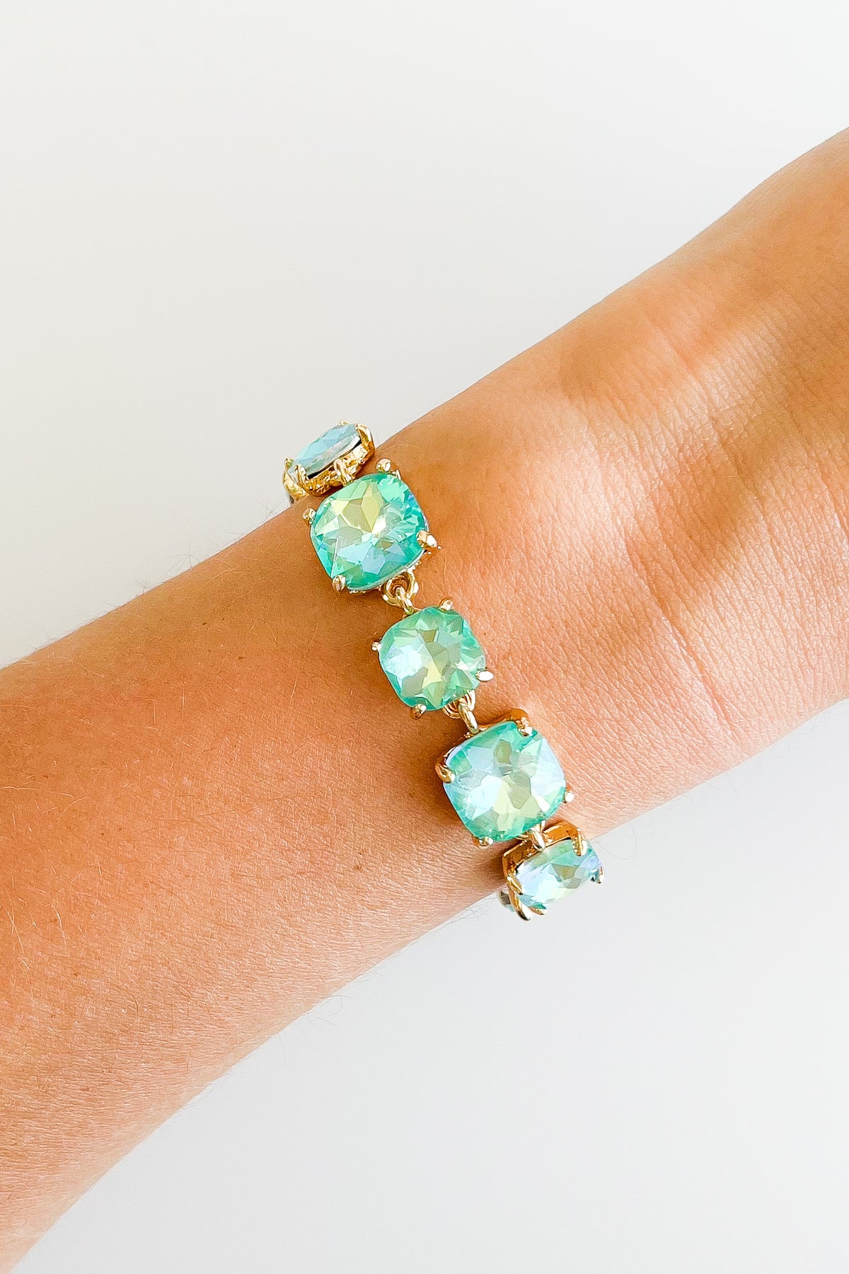 Cushion Stone Bracelet - Aqua-230 Jewelry-NYW-Coastal Bloom Boutique, find the trendiest versions of the popular styles and looks Located in Indialantic, FL