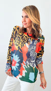 Italian St Tropez Safari Stripes Sweater-140 Sweaters-Italianissimo-Coastal Bloom Boutique, find the trendiest versions of the popular styles and looks Located in Indialantic, FL