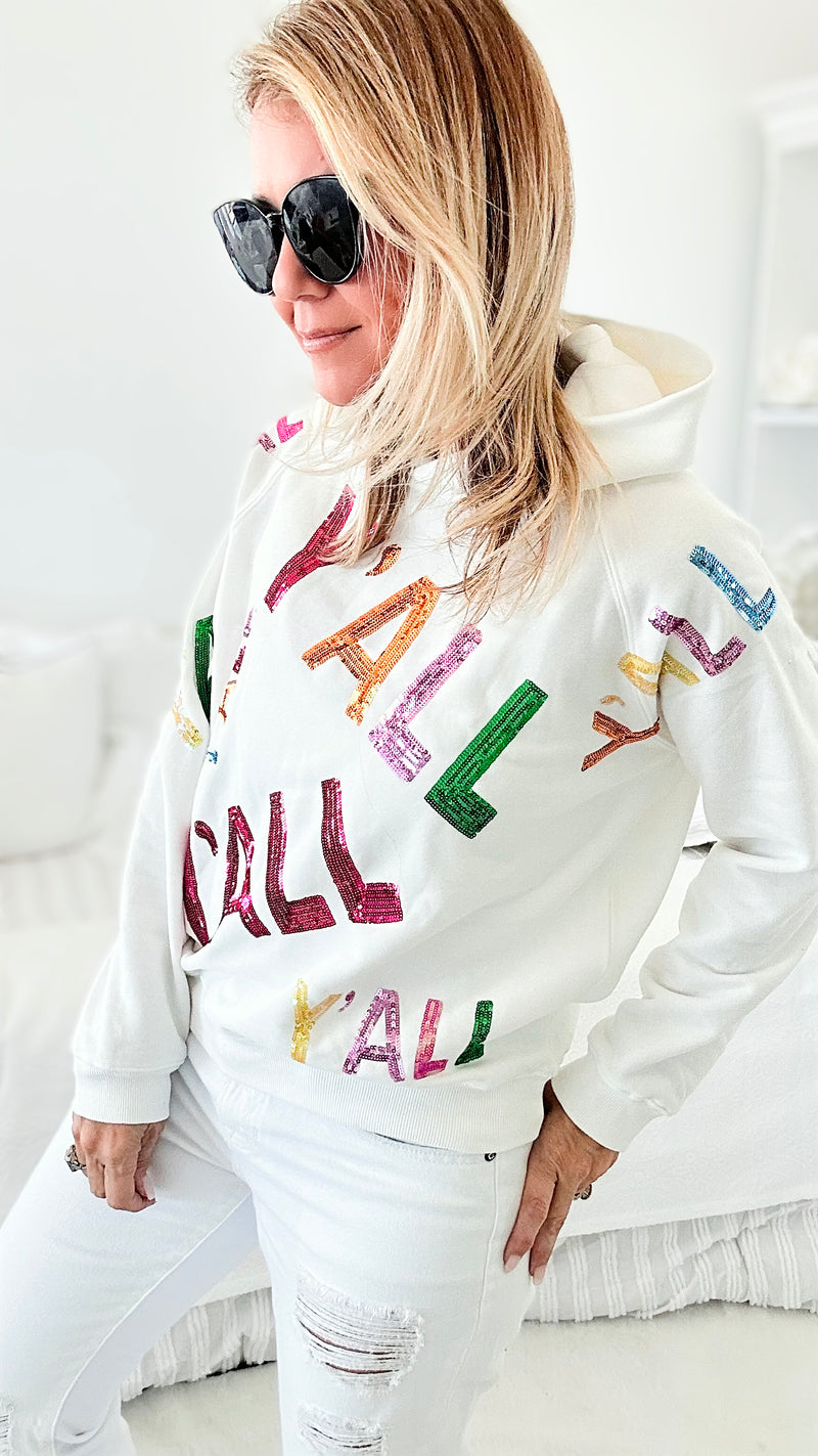 Y'ALL Ready For This Sweatshirt - Off White-150 Cardigans/Layers-Blue B-Coastal Bloom Boutique, find the trendiest versions of the popular styles and looks Located in Indialantic, FL