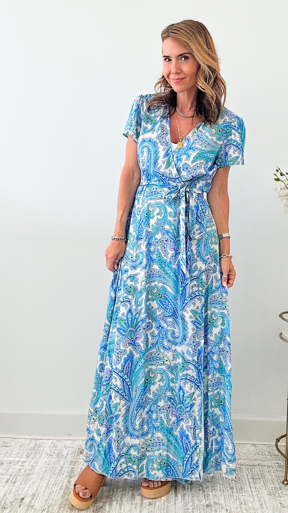 Wrap Maxi Dress-200 Dresses/Jumpsuits/Rompers-Aakaa-Coastal Bloom Boutique, find the trendiest versions of the popular styles and looks Located in Indialantic, FL