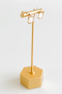 Cushion Stone Stud Evening Earrings - Topaz-230 Jewelry-NYW-Coastal Bloom Boutique, find the trendiest versions of the popular styles and looks Located in Indialantic, FL