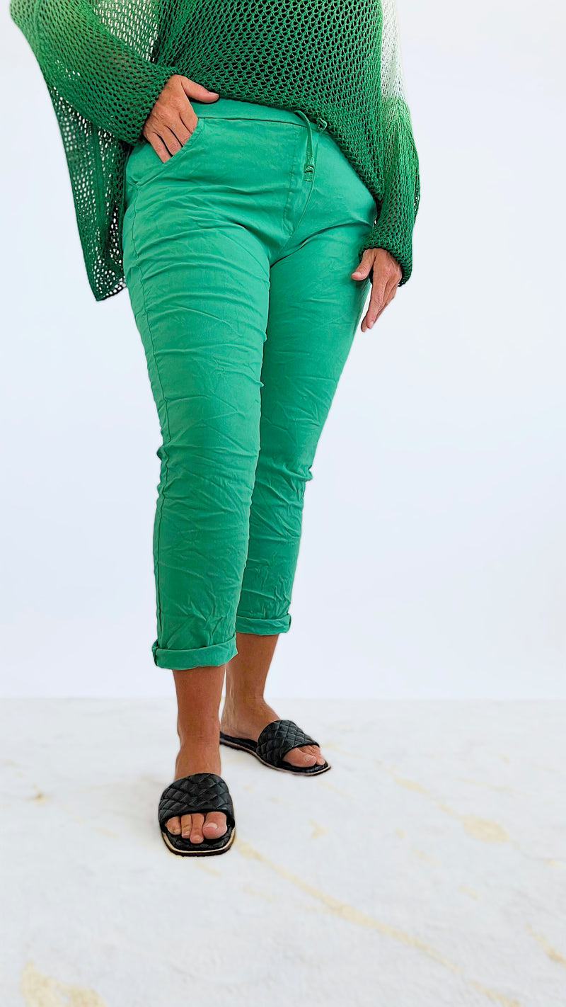 Curvy Love Endures Italian Jogger - Green-180 Joggers-Germany-Coastal Bloom Boutique, find the trendiest versions of the popular styles and looks Located in Indialantic, FL